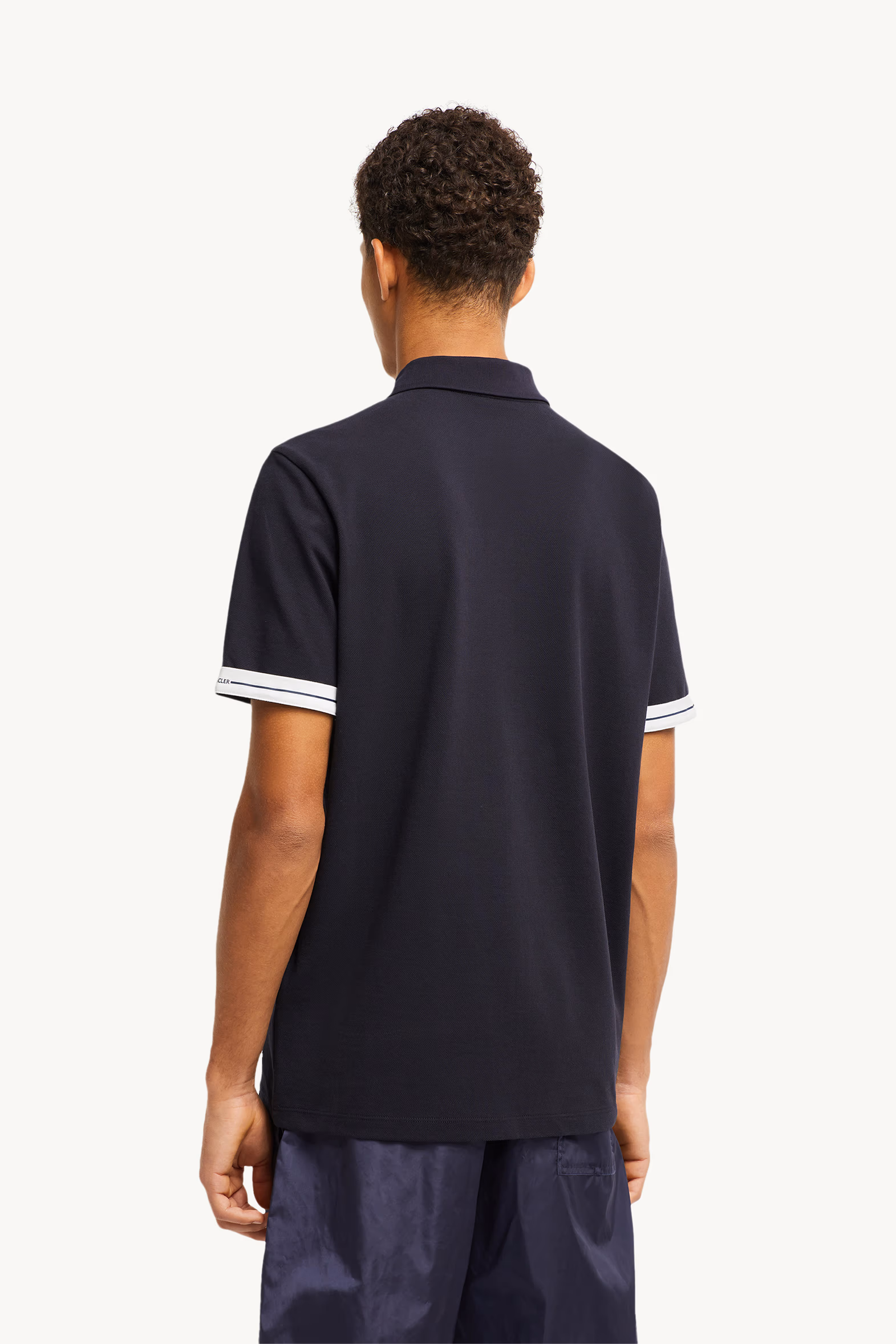 Polo en piqué de coton à logo Hommes Bleu foncé Moncler 5